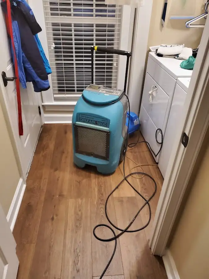 Commercial dehumidifier deployed for Flood Damage Cleanup in Heartland